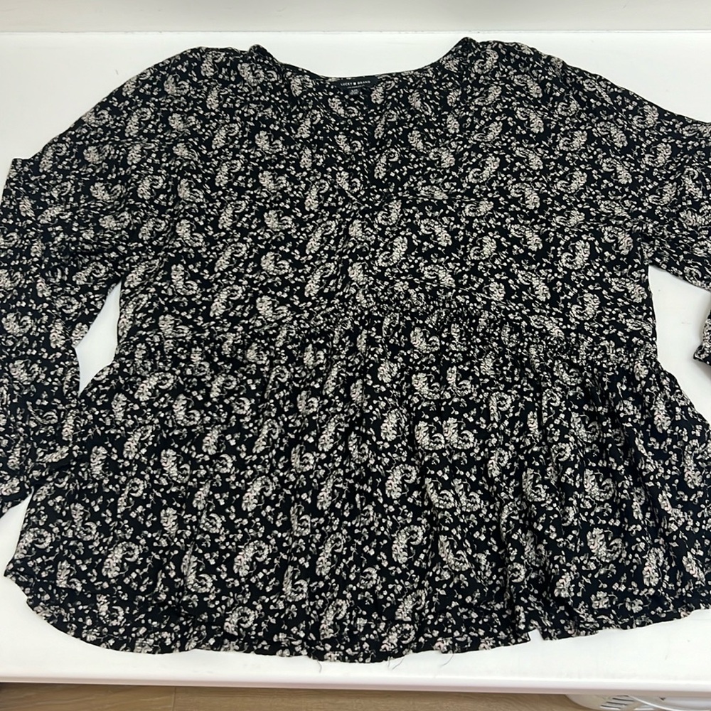 Lucky Brand Black V-neck Blouse!